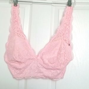 Pink lace bralette
